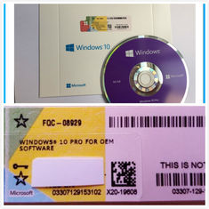 Коробка ДВД ОЭМ программного обеспечения Виндовс 10 Про с лицензией коа, онлайн активацией
