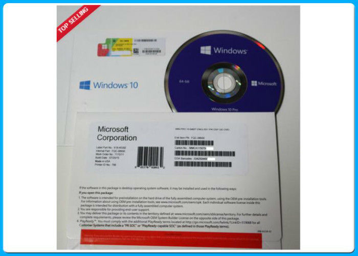 Пакета ОЭМ бита программного обеспечения 64 Микрософт Виндовс 10 лицензия Про неподдельная для Мулти языка